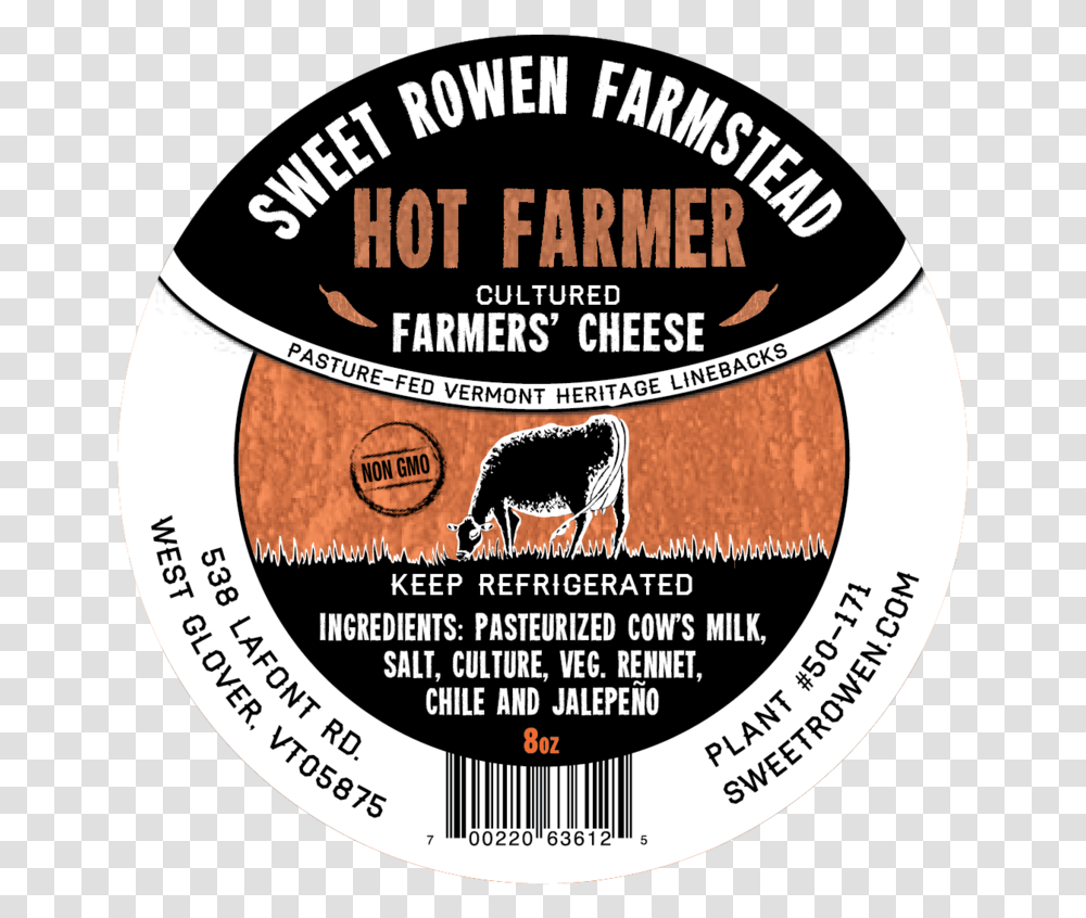 Hot Farmer Bison, Label, Tabletop, Advertisement Transparent Png