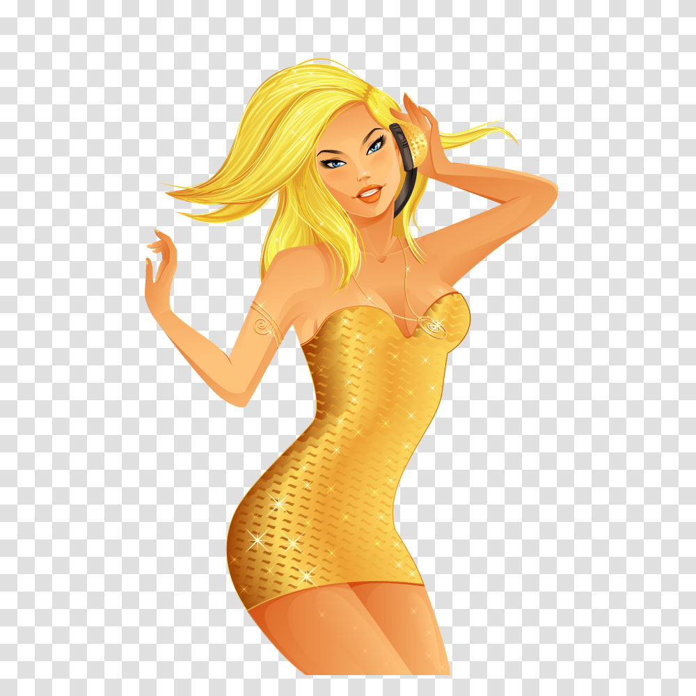 Hot Girl Cartoon Clipart Sexy Girl Animated, Dress, Clothing, Apparel, Female Transparent Png