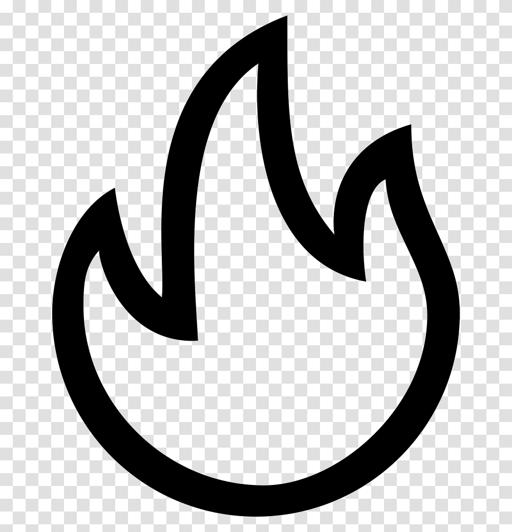 Hot Interface Symbol Of Fire Flames Outline Icon Free, Stencil, Label, Silhouette Transparent Png