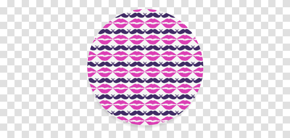 Hot Pink Hipster Mustache And Lips Round Coaster Circle, Rug, Swimwear, Apparel Transparent Png