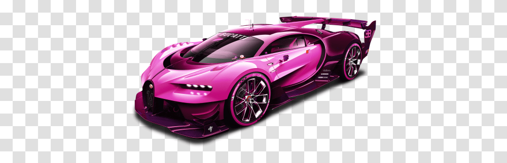 Hot Pink Sports Car Bugatti Vision Gt, Vehicle, Transportation, Automobile, Coupe Transparent Png