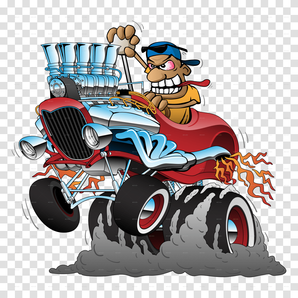 Hot Rod Car Cartoon Hot Rod Cars, Kart, Vehicle, Transportation, Automobile Transparent Png