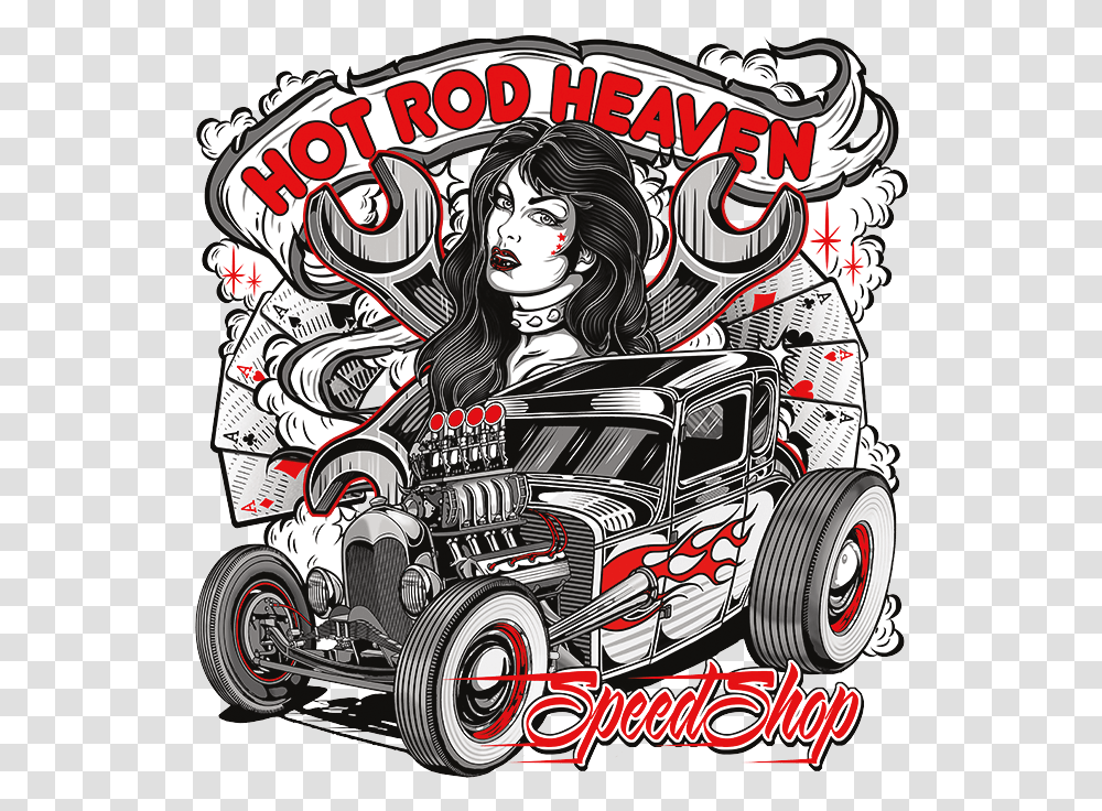 Hot Rod Heaven Speed Shop Hot Rod Graphics, Poster, Advertisement, Machine, Engine Transparent Png