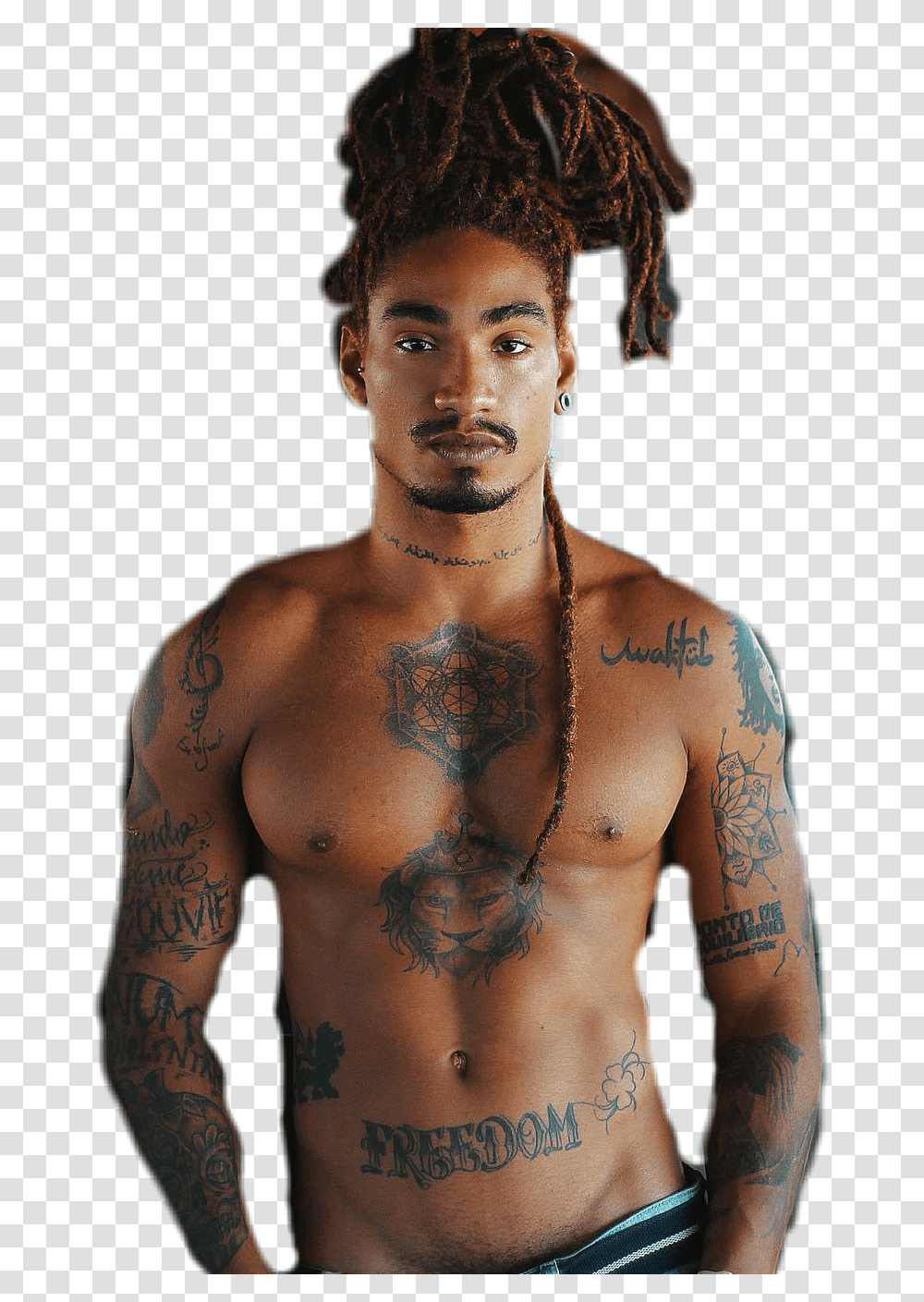 Hot Sexy Guy Man Male Tats Tattoo Handsome Guys With Dreads And Tattoos, Skin, Person, Human Transparent Png