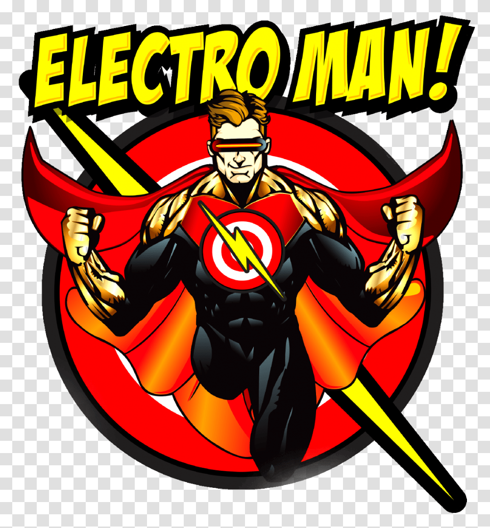 Hot Shot Electric Electroman Cartoon, Costume, Comics, Book, Person Transparent Png