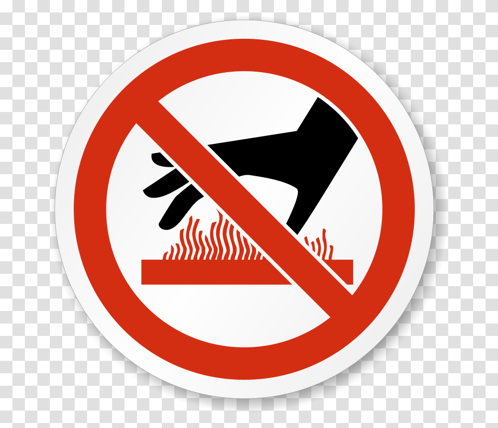 Hot Surface Do Not Touch, Sign, Road Sign, Stopsign Transparent Png