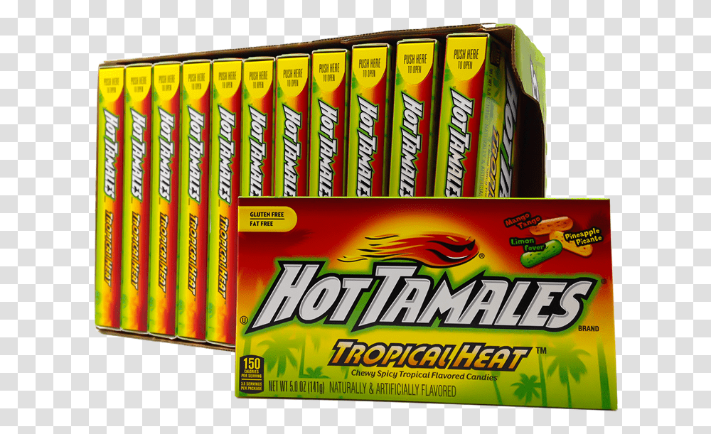 Hot Tamales Tropical Heat 5oz 141g 12 Boxes Case Singles Games, Dvd, Disk, Shelf, Book Transparent Png