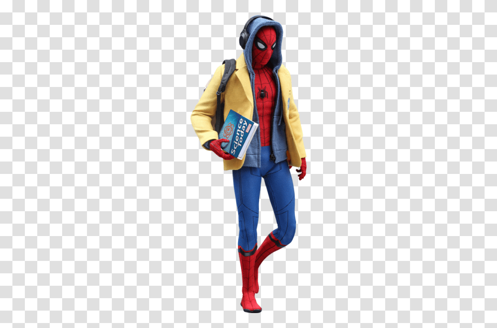 Hot Toys Spider Man, Apparel, Coat, Person Transparent Png