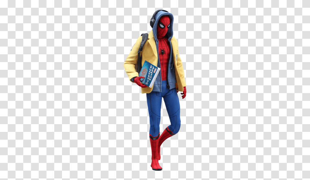 Hot Toys Spider Man, Apparel, Coat, Person Transparent Png