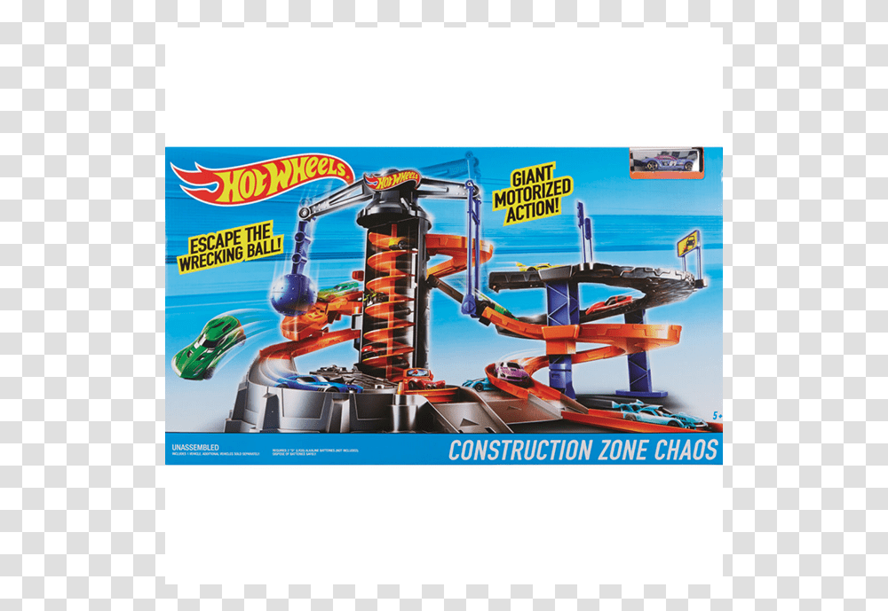 Hot Wheels Construction Zone, Amusement Park, Roller Coaster, Theme Park, Sports Car Transparent Png