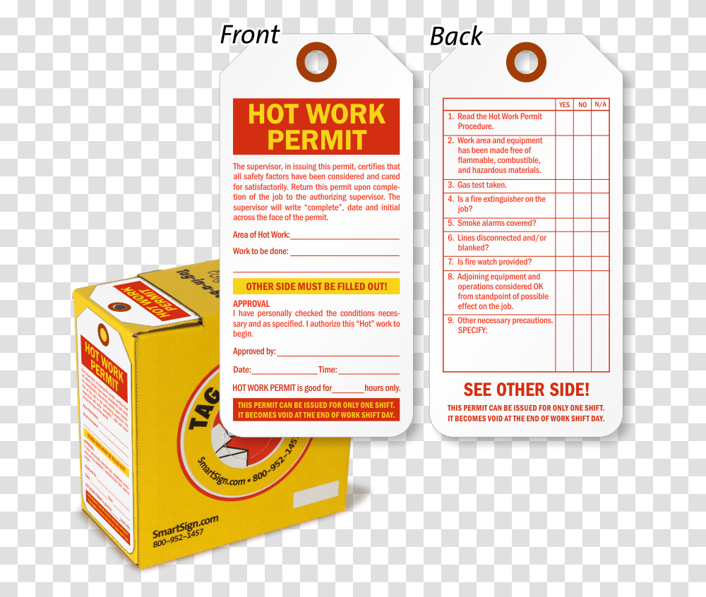 Hot Work Permit Lock Out Tag In A Box Permit To Work Box, Flyer, Poster, Paper Transparent Png
