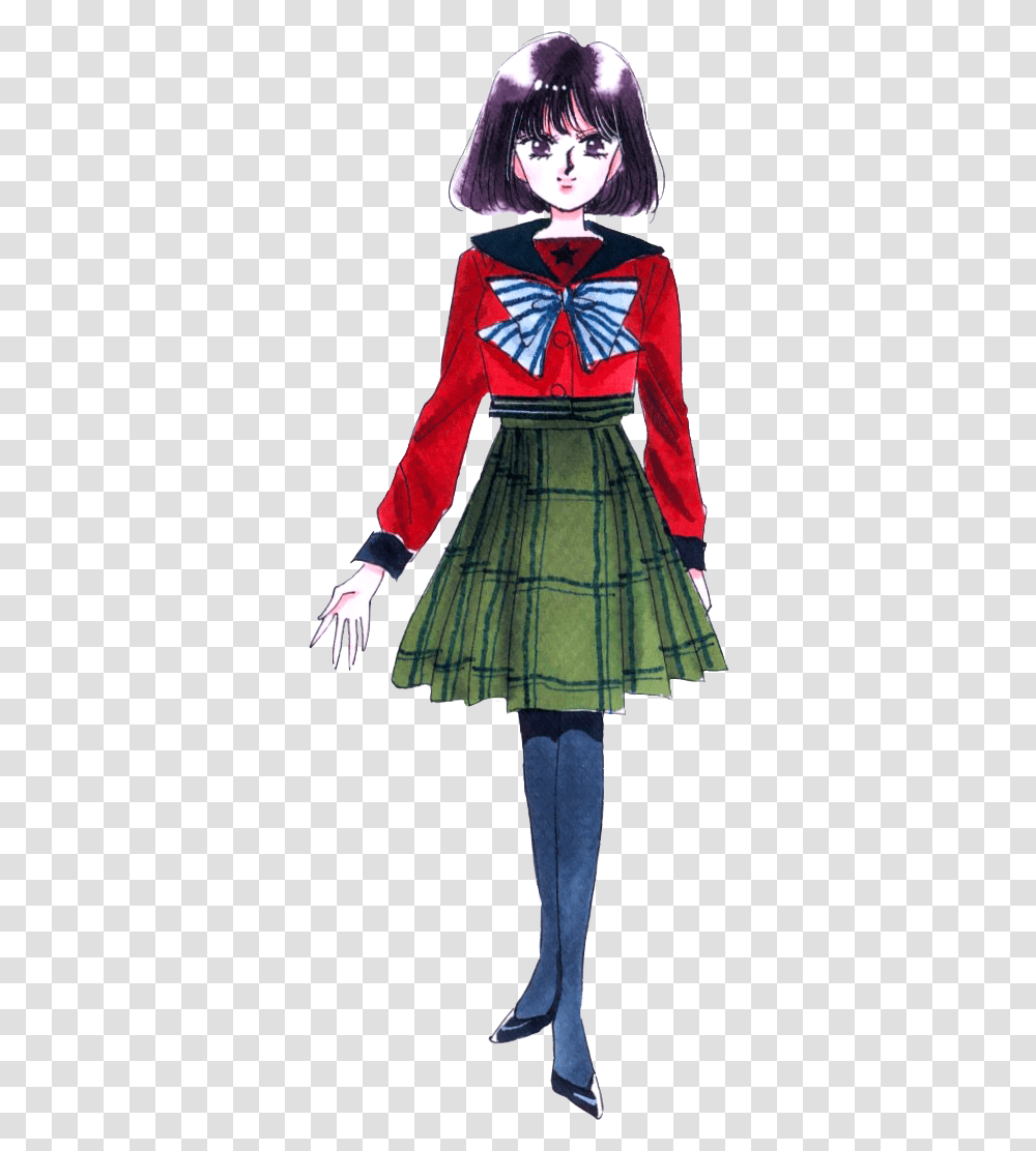 Hotaru Tomoe Manga Sailor Saturn School Uniform, Apparel, Skirt, Person Transparent Png