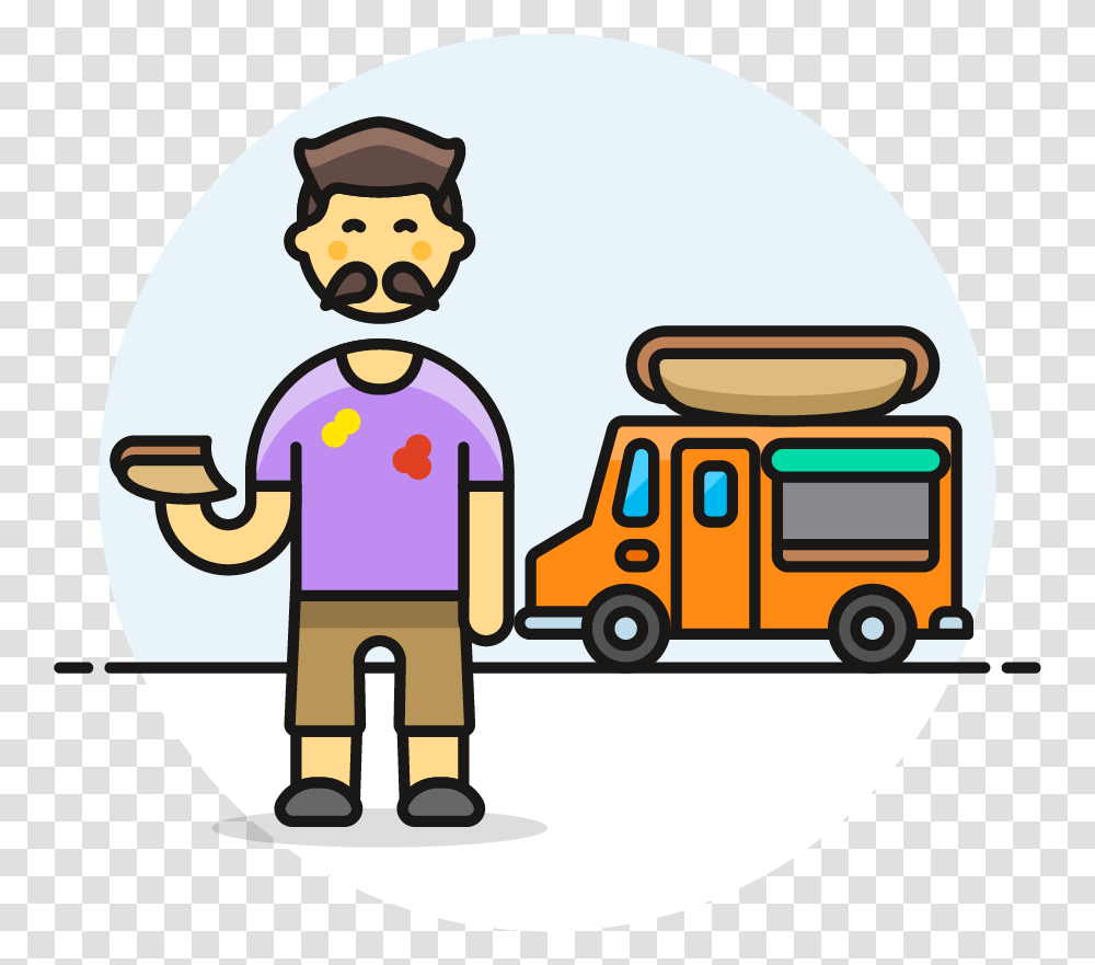 Hotdog Food Truck Male Asian, Bus, Vehicle, Transportation, Bus Stop Transparent Png