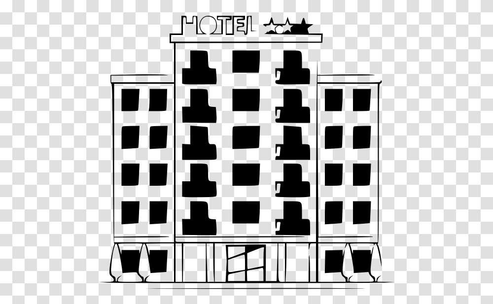 Hotel Building Monochrome Clip Art Hotel Clipart Black And White, Gray, World Of Warcraft Transparent Png