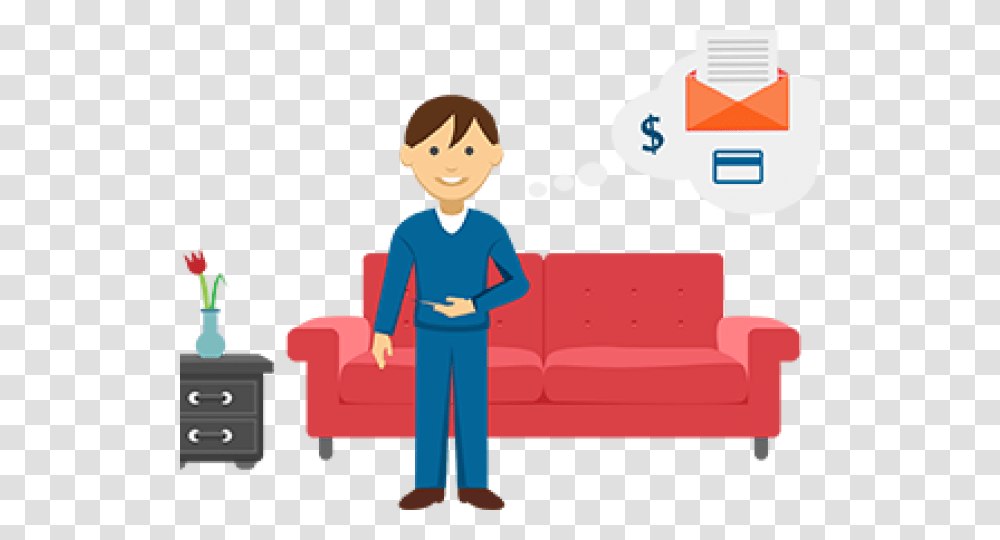 Hotel Clipart Hotel Customer, Couch, Furniture, Standing, Person Transparent Png