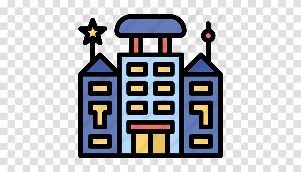 Hotel Hotels Icon Color, Pac Man, Text Transparent Png