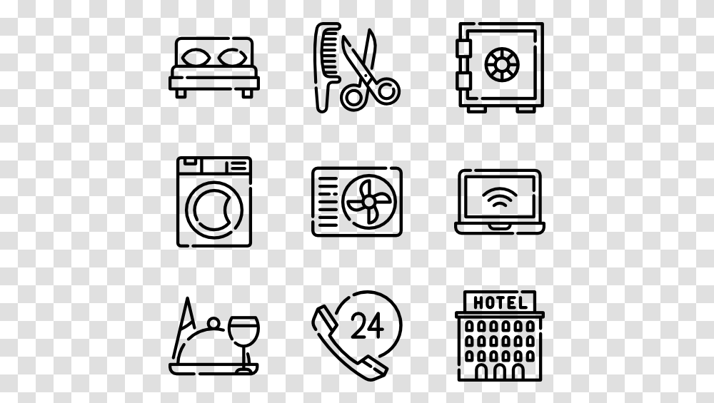 Hotel Icon Black And White, Gray, World Of Warcraft Transparent Png