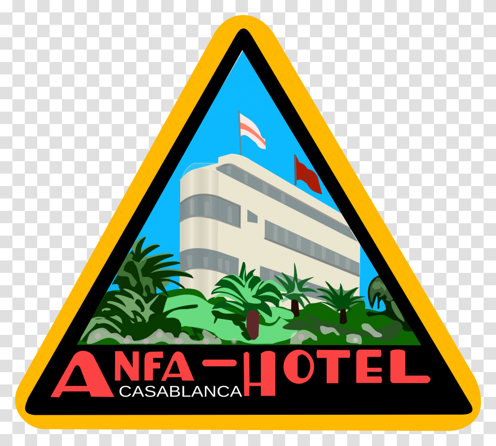 Hotel Icon Has Concierge Clipart Icon Stiker Hotel, Triangle, Sign, Road Sign Transparent Png