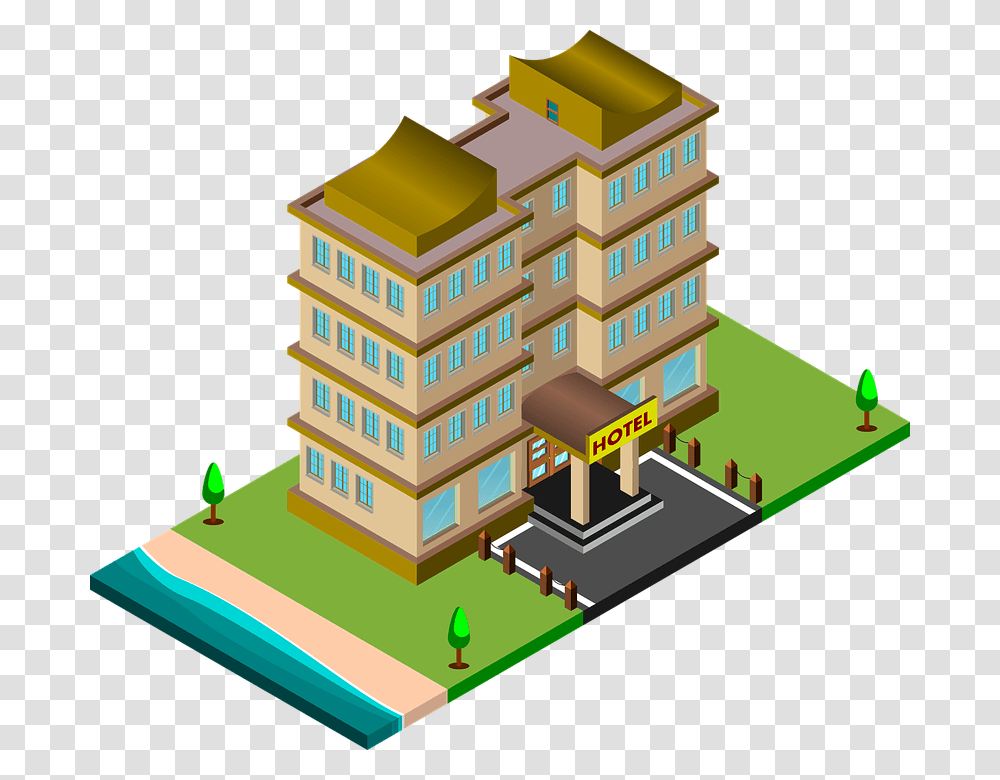 Hotel Icon Isometric, Toy, Building, Outdoors, Landscape Transparent Png