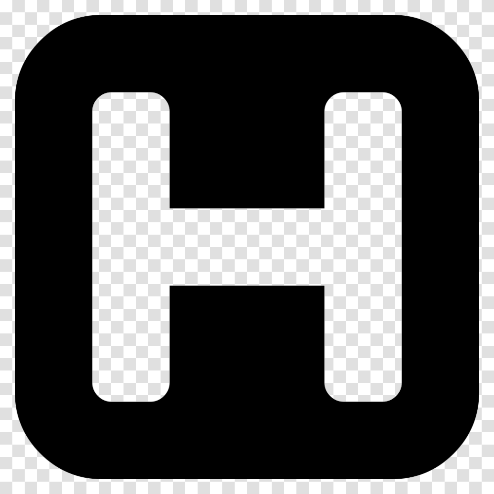 Hotel Letter H Sign Inside A Black Rounded Square Icon, Buckle, Label Transparent Png