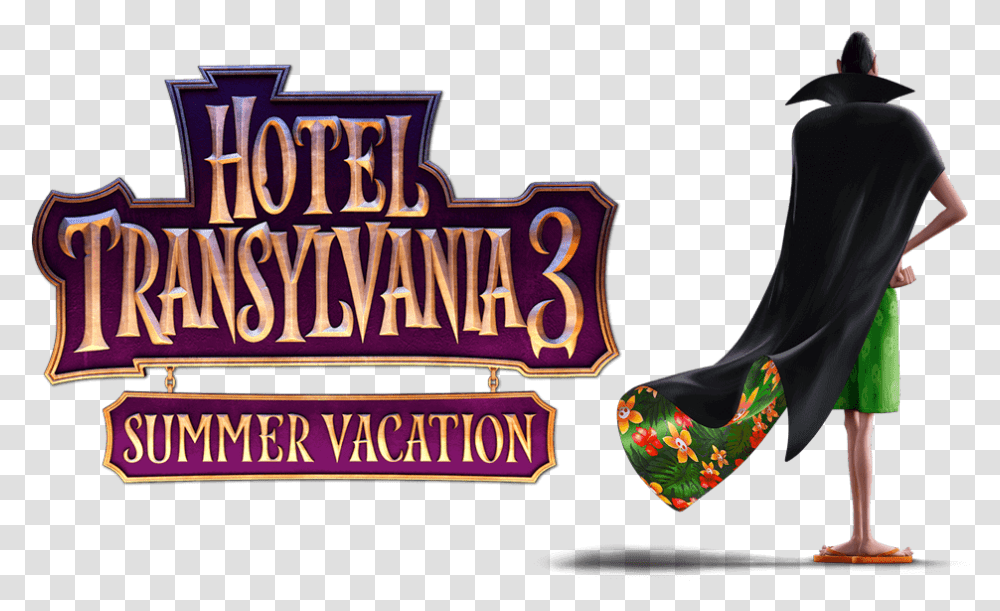 Hotel Transylvania 3 Movie Name And Dracula Standing Hotel Transylvania 3, Person, Outdoors, Light, Leisure Activities Transparent Png