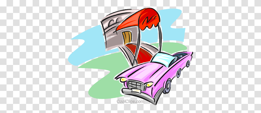 Hotel With Red Carpet Extended To Car Royalty Free Vector Clip Art, Vehicle, Transportation, Automobile Transparent Png