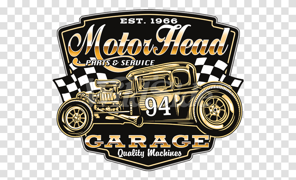 Hotrod Motorhead Garage Hotrod Harley Davidson Logo Clip Art, Car, Vehicle, Transportation, Wheel Transparent Png