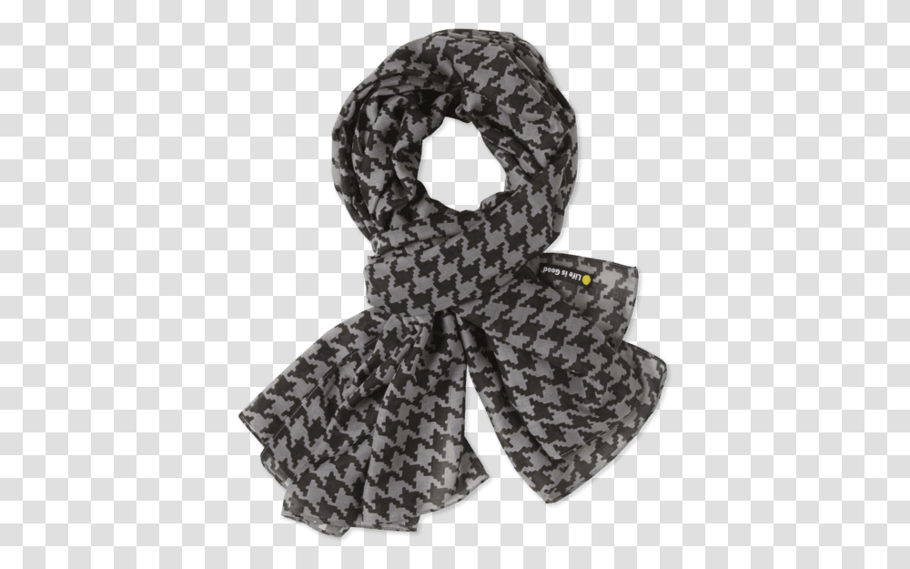 Houndstooth Lightweight Scarf Scarf, Apparel, Stole, Person Transparent Png