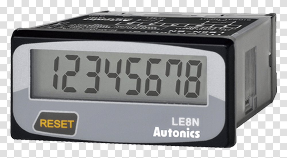 Hour Meter Le8n Bf Le8n Bf Hour Meter Autonics, Digital Clock, Alarm Clock, License Plate Transparent Png