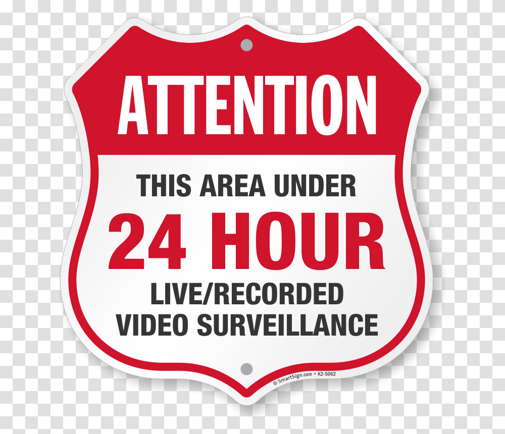 Hour Surveillance Shield Sign Printing, Label, Logo Transparent Png