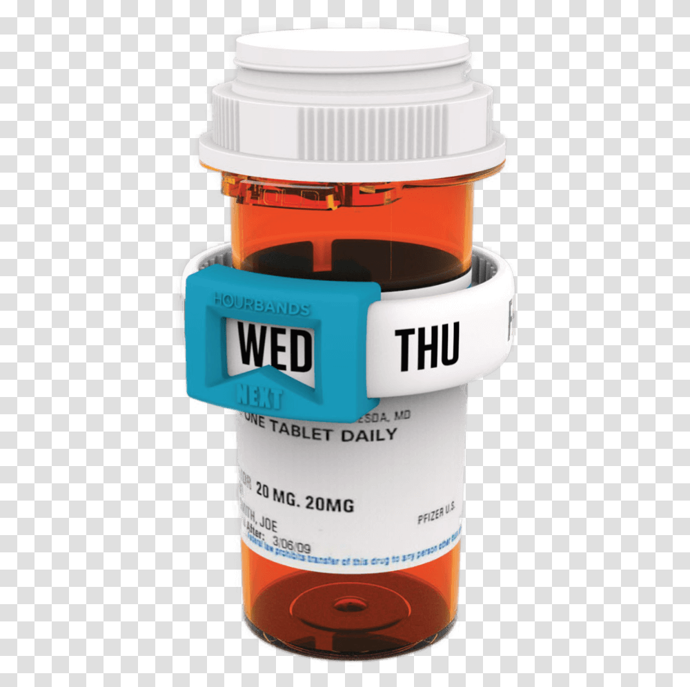 Hourbands Rendering On Pill Bottle Thermos, Label Transparent Png