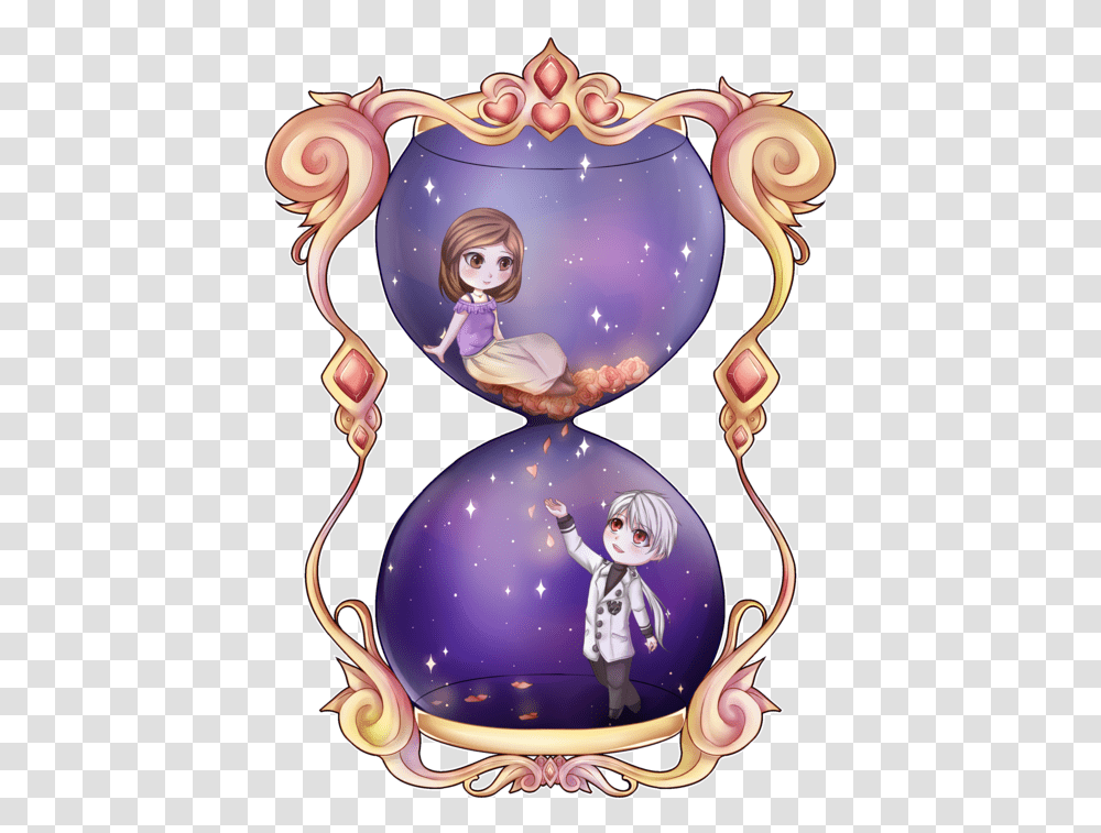 Hourglass Mc And Zen Image Mystic Messenger Hourglass Fanart, Person, Birthday Cake, Book Transparent Png