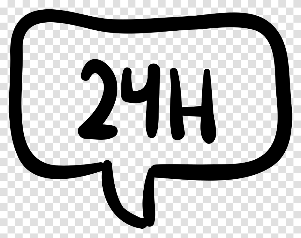 Hours In Speech Bubble Hand Drawn Commercial Signal Icon, Label, Number Transparent Png