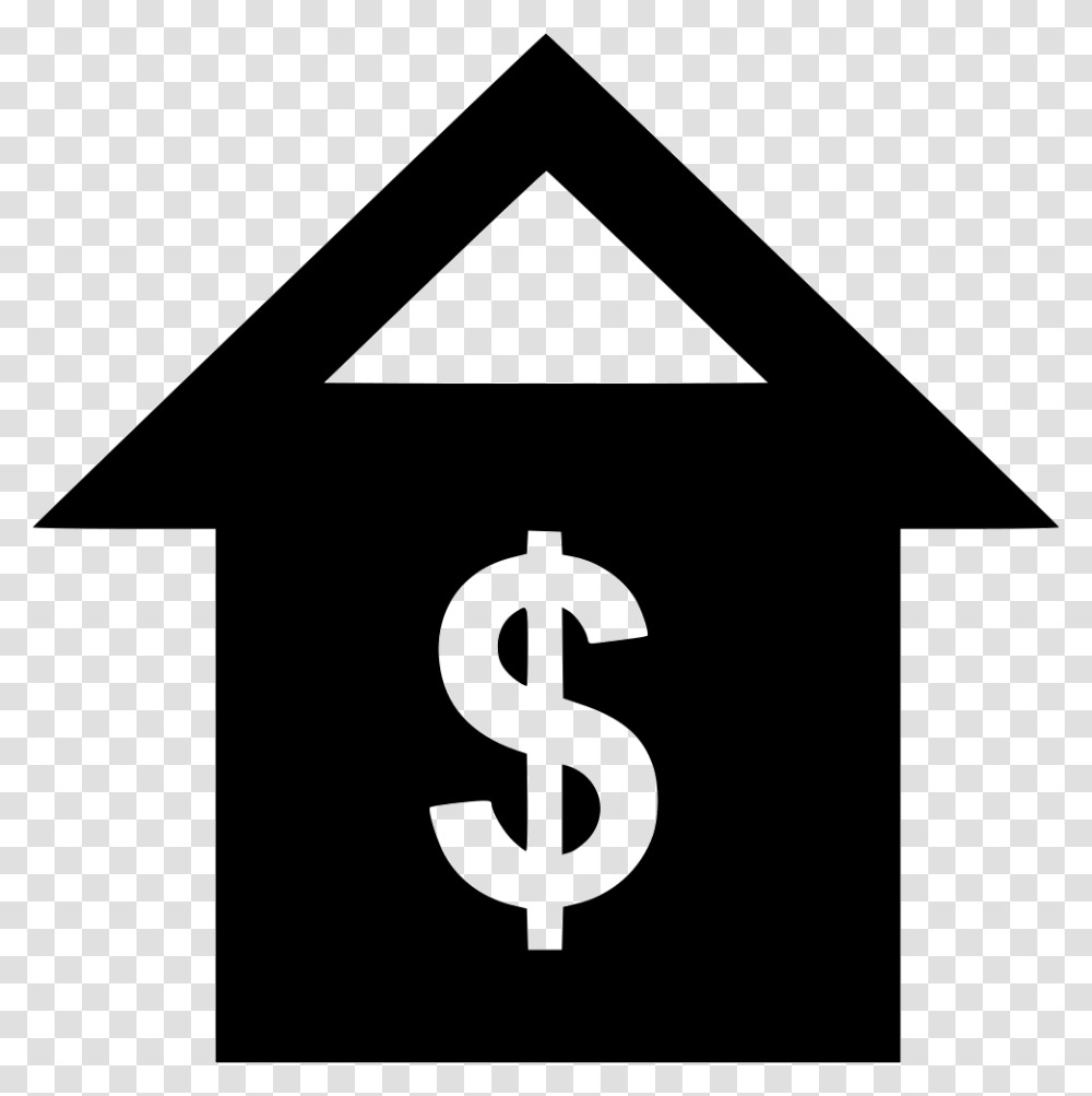 House Black House Money Icon, Cross, Stencil, Sign Transparent Png