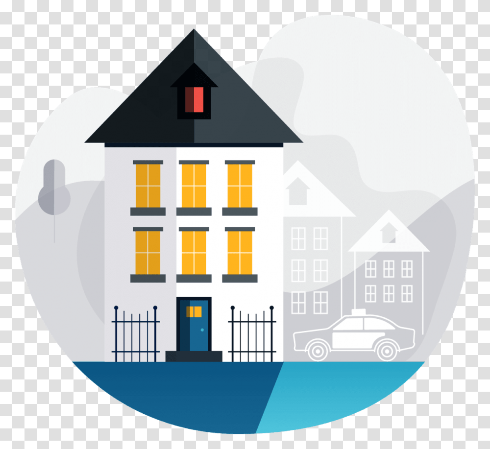 House, Car, Building, Housing, Wheel Transparent Png