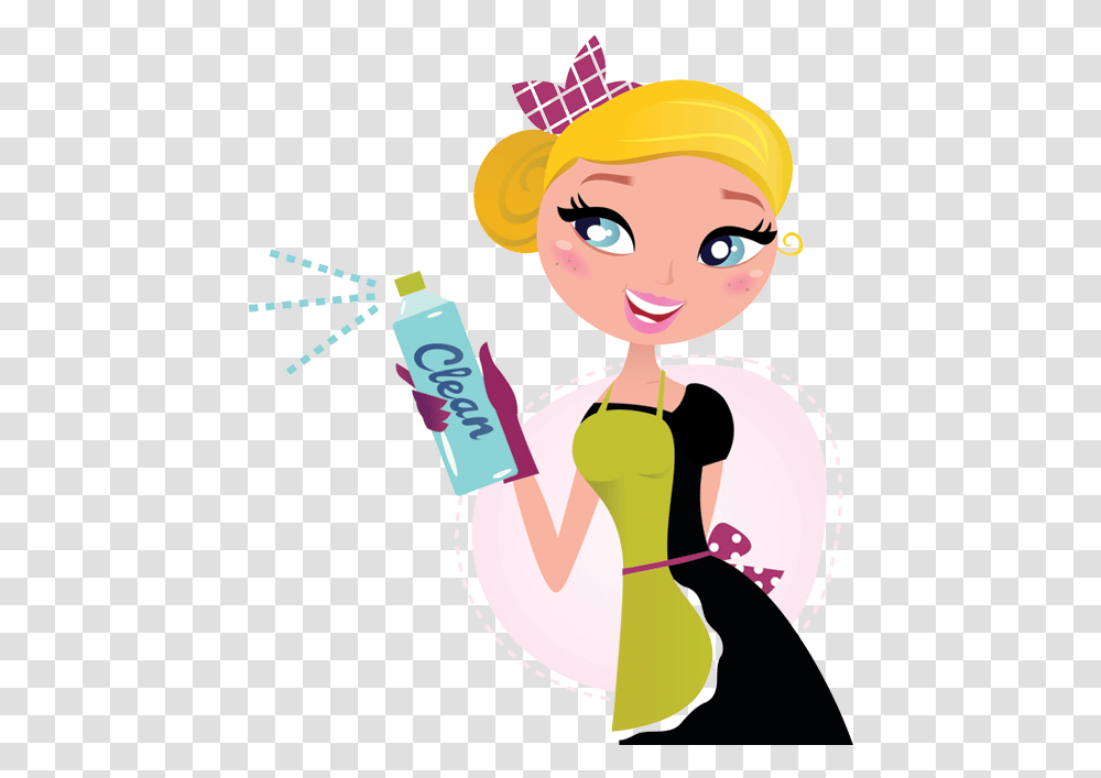 House Cleaning Pictures Cartoon Cartoon Cleaning Lady, Aluminium, Spray Can, Tin, Injection Transparent Png
