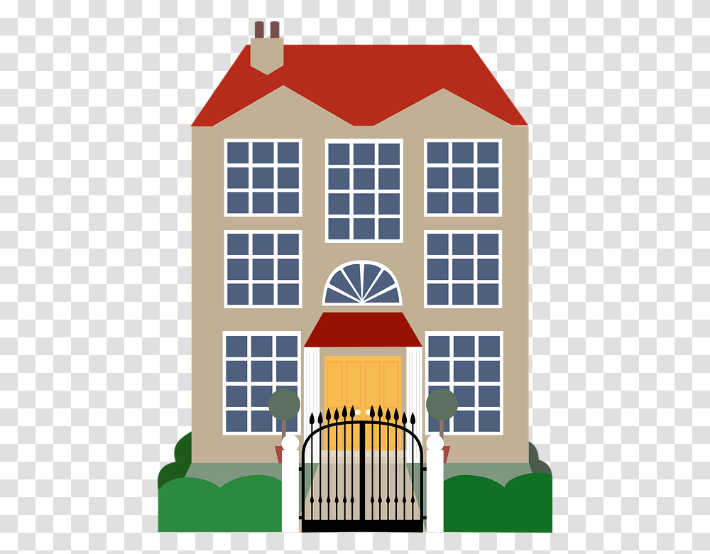 House Clip Art Mansion Rich Floor Isolated Home Mansion Clipart, Housing, Building, Gate, Picture Window Transparent Png
