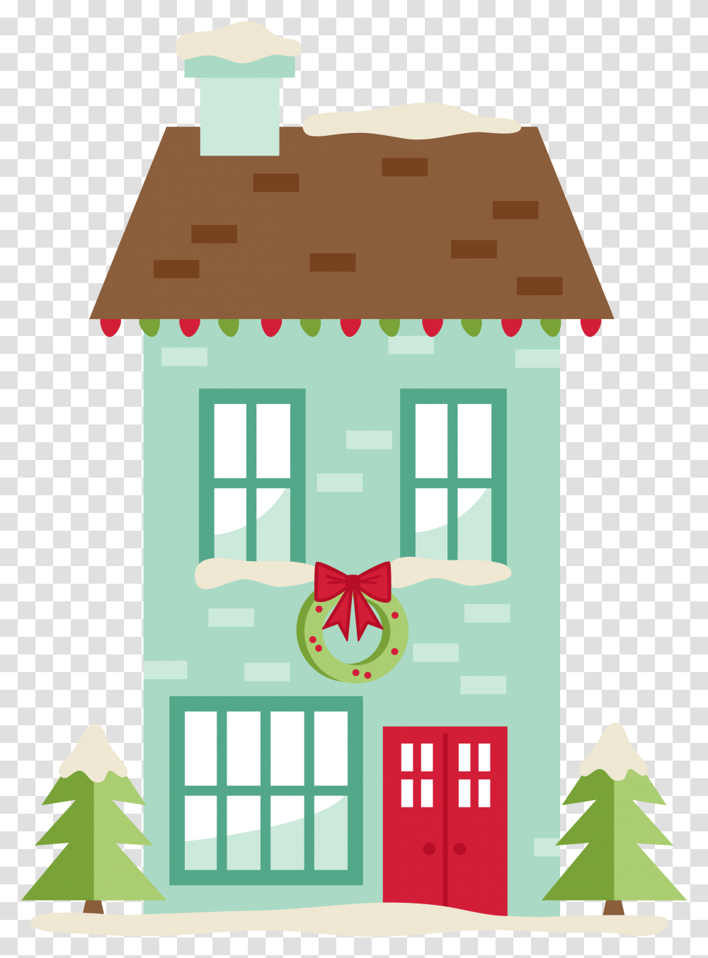 House Clipart Christmas Christmas House Free Clipart, Housing, Building, Outdoors, Neighborhood Transparent Png