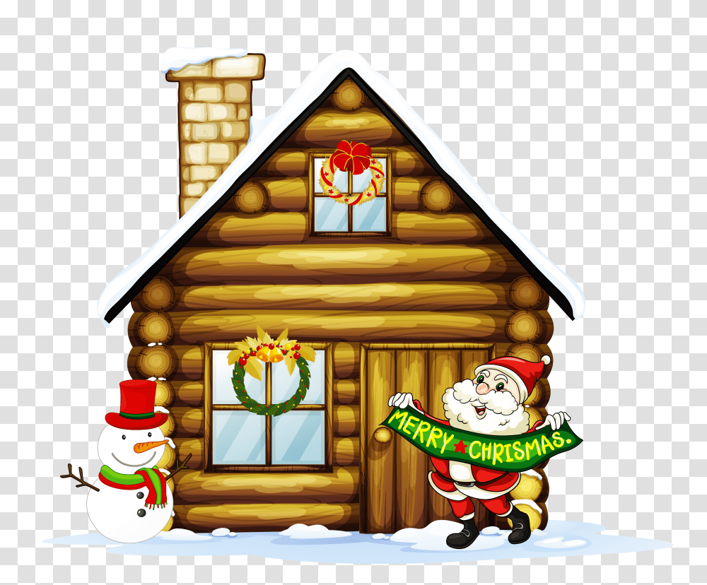 House Clipart Snowman, Housing, Building, Cabin, Log Cabin Transparent Png