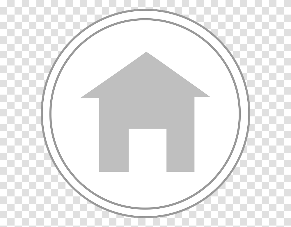 House Computer Home Symbol Circle Button, Sign, Road Sign Transparent Png