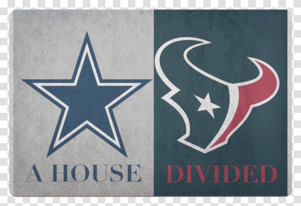 House Divided Dallas Cowboys Houston Texans Decor Welcome Houston Texans Svg, Star Symbol, Rug Transparent Png