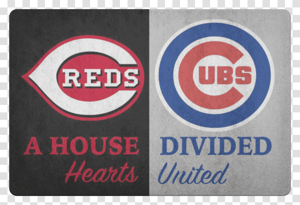 House Divided Man Cave Decor Cubs Cincinnati Reds Hearts Label, Logo, Trademark Transparent Png