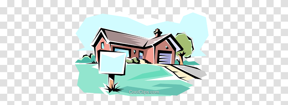 House For Sale Royalty Free Vector Clip Art Illustration, Shelter, Rural, Building, Countryside Transparent Png