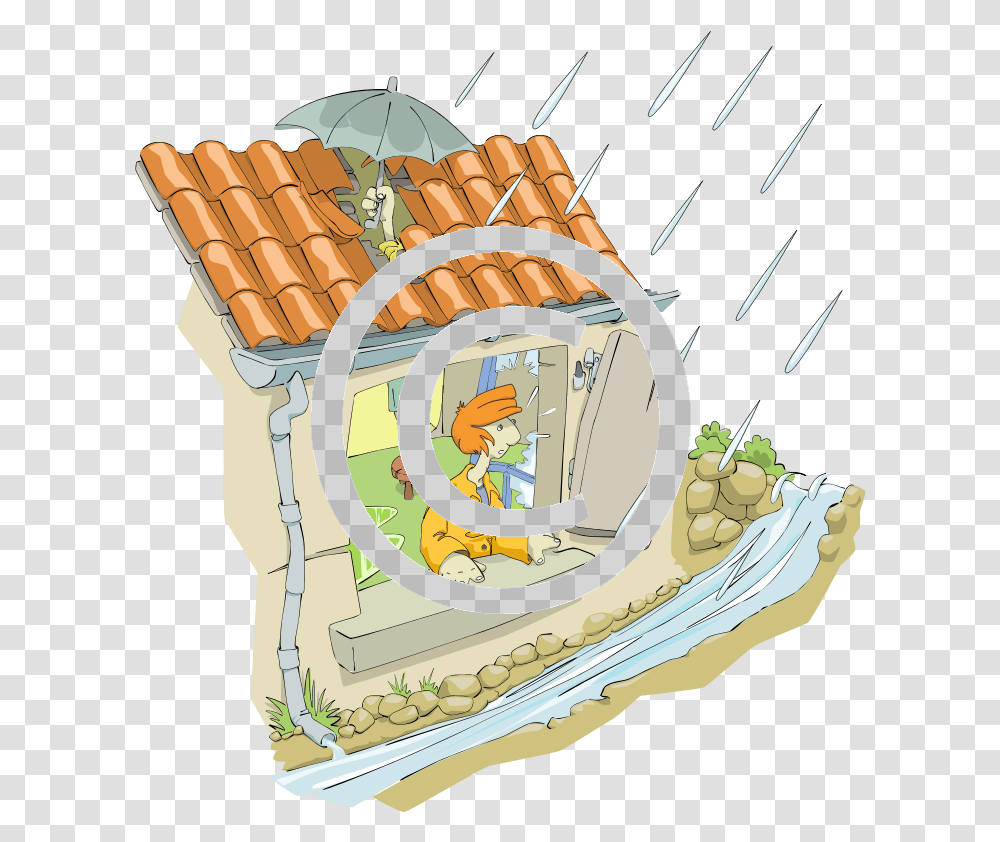 House Full Of Leaks Animated Rain On The Roof, Clock Tower, Weapon, Plant, Food Transparent Png