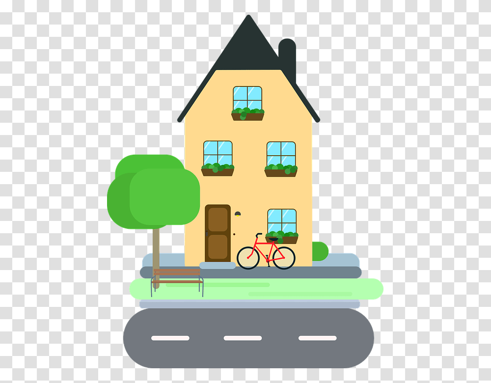 House Graphic Easement Of A House, Bicycle, Vehicle, Transportation, Building Transparent Png