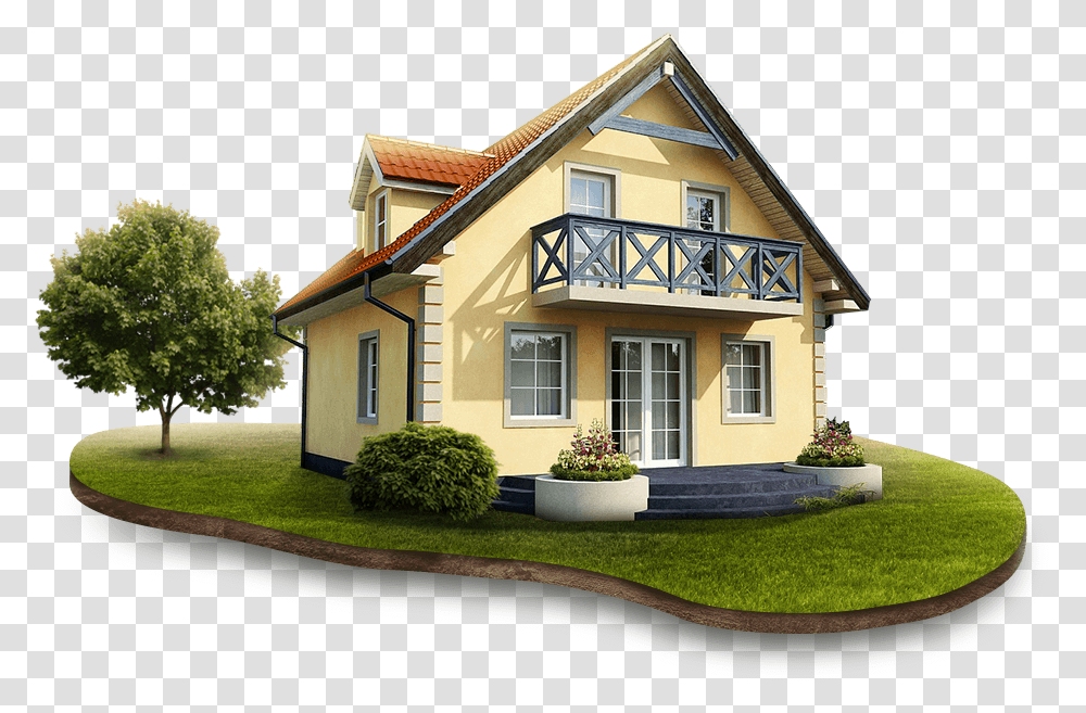 House, Grass, Plant, Housing, Building Transparent Png