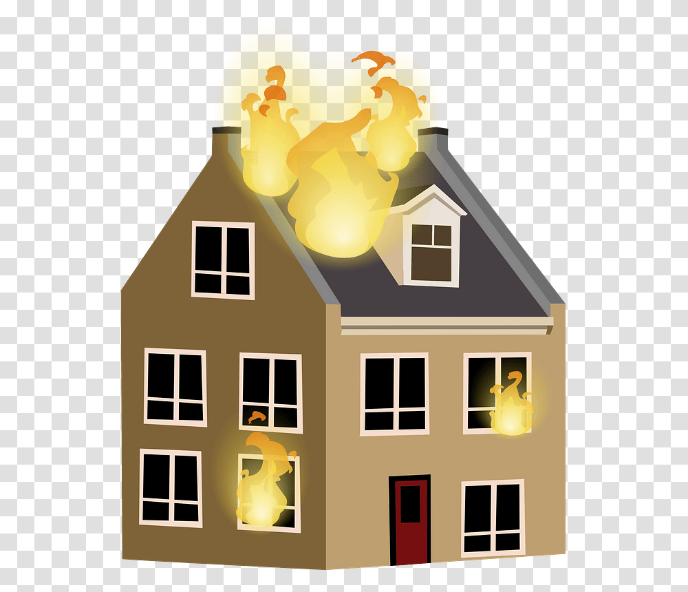 House House On Fire, Housing, Building, Window Transparent Png