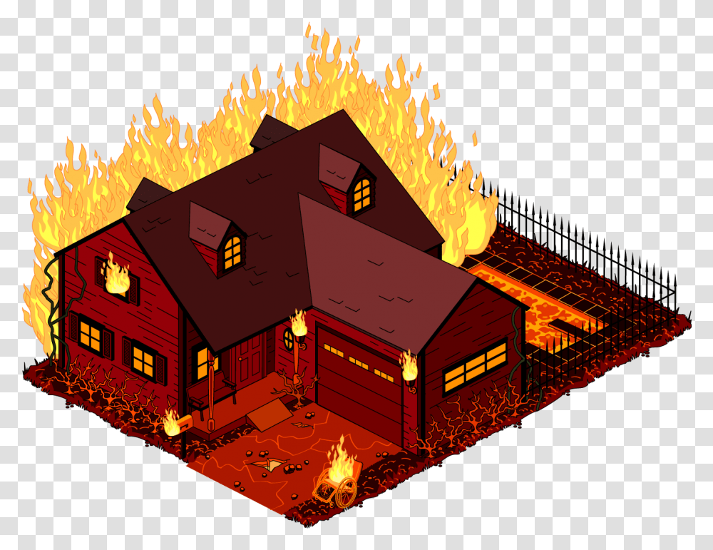 House In The Fire, Housing, Building, Flame, Construction Crane Transparent Png