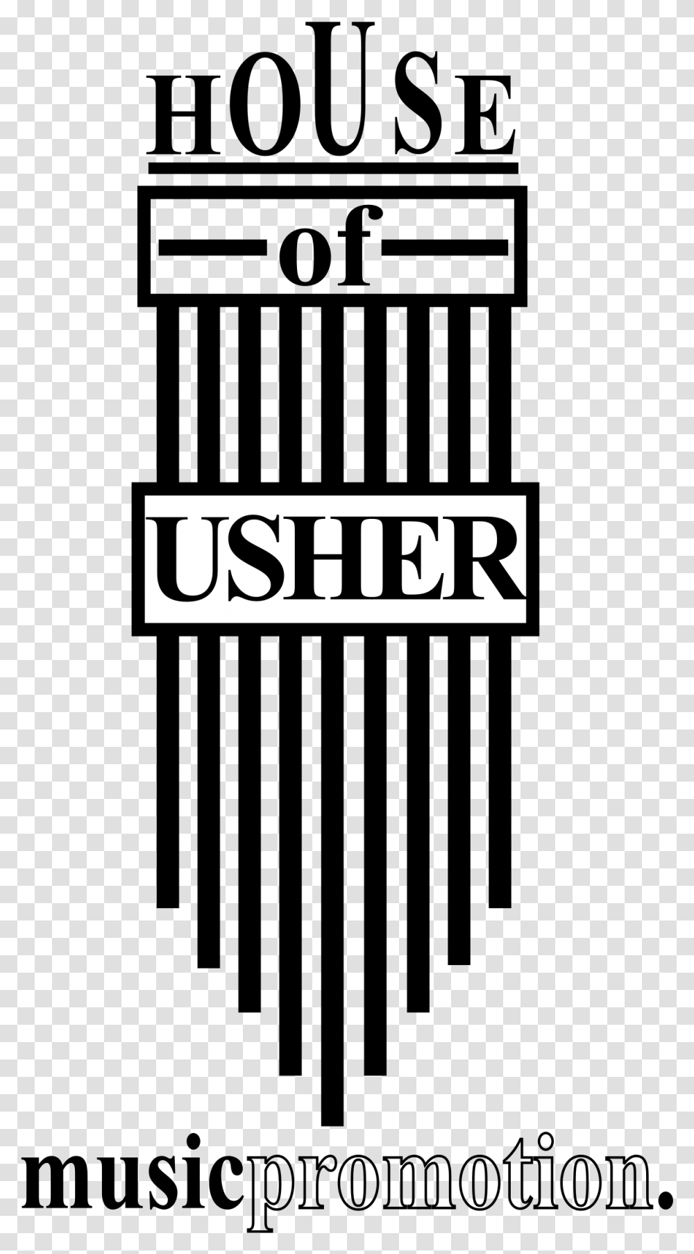 House Of Usher Music Promotion Logo Poster, Symbol, Trademark, Text, Label Transparent Png