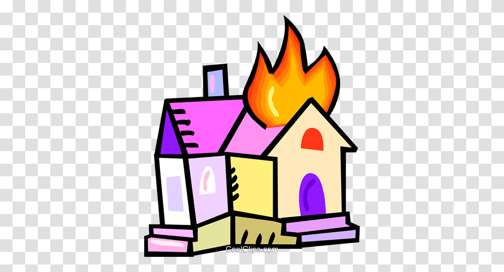 House On Fire Royalty Free Vector Clip Art Illustration, Flame Transparent Png